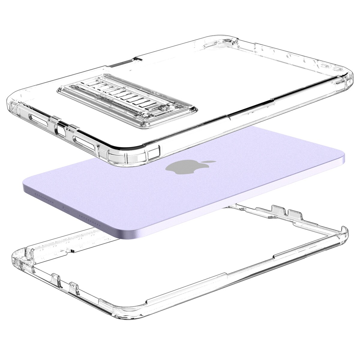 For iPad mini 6 8.3 inch Rugged Case Clear Hybrid Shockproof Cover with Stand
