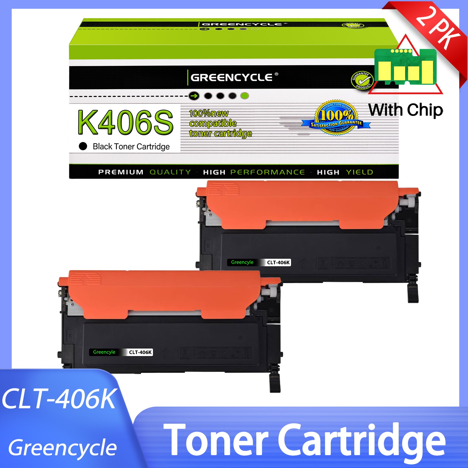 3PC CLT-K406S BK Toner Fit For Samsung CLX-3307fw 3305fn 3305fw 3305w SL-C460w