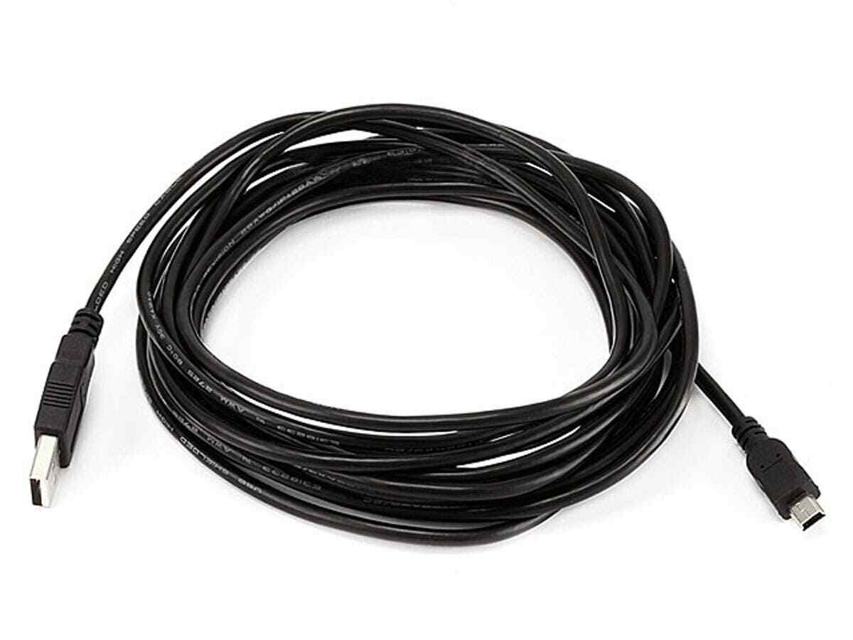 15ft USB A to mini-B 5pin 28/28AWG Cable 3898