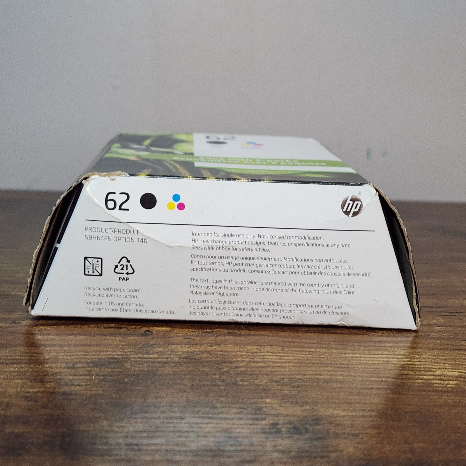 Genuine HP 62 Black & Tri‑Color Ink Cartridge 2‑Pack – Expired 02/2026