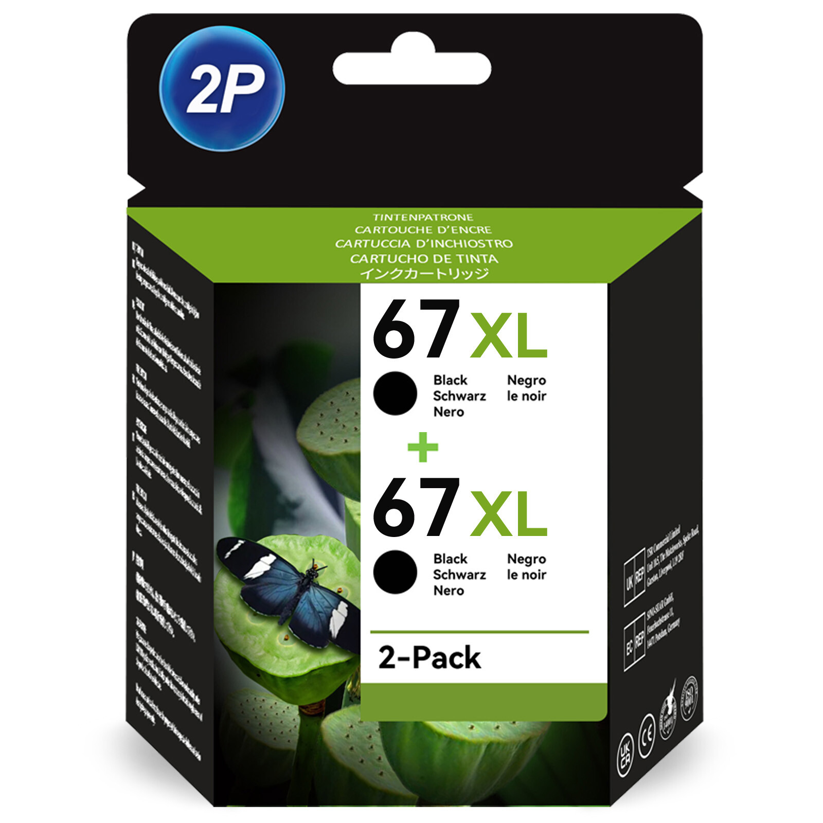 67XL Ink Cartridge for HP 67 Ink Deskjet 2700e 2755e 2800e 4155e Envy 6000 6458e