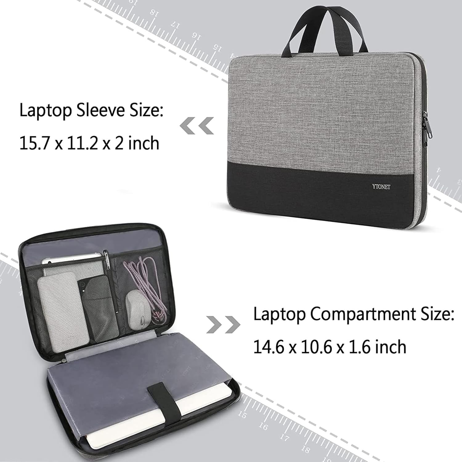 Water Resistant 15.6 inch Laptop Sleeve Bag for Lenovo, HP, Dell, ASUS – TSA App