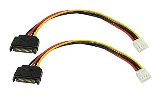 zdyCGTime 8-Inch 4 Pin Floppy Drive to 15 Pin SATA Male Power Cable(2-Pack)