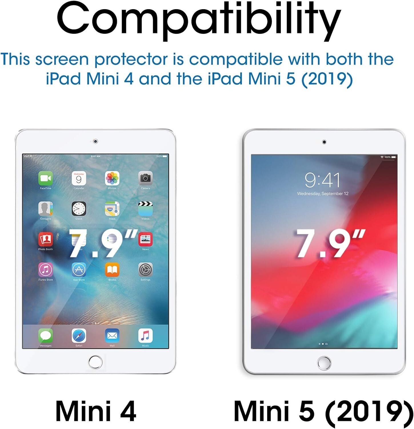 2-Pack Tempered Glass Screen Protector For iPad Mini 4 2015 Mini 5 2019 7.9 inch