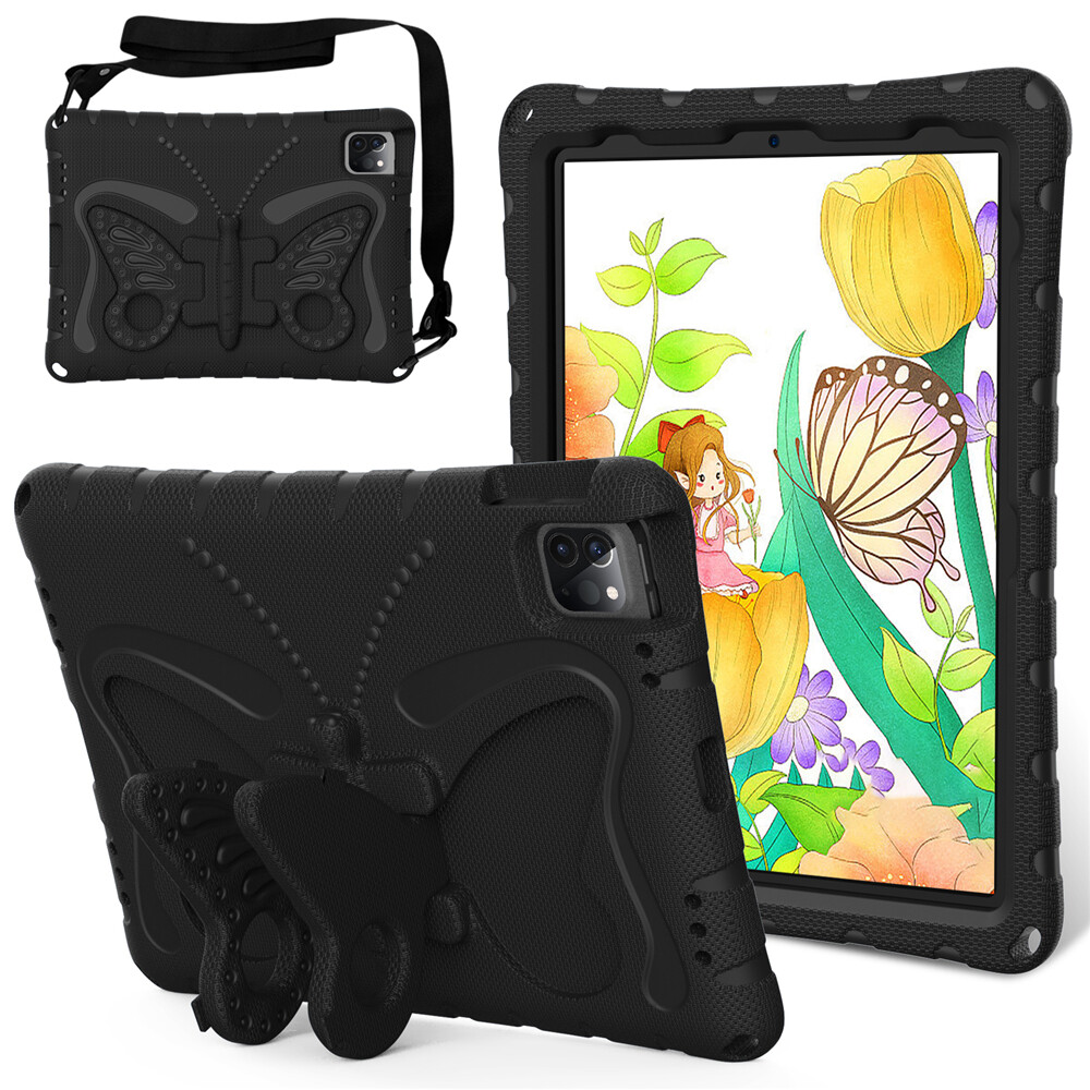 For iPad Air Pro 11 12.9 13-inch 2026 Kids Shockproof EVA Case Stand Cover Strap