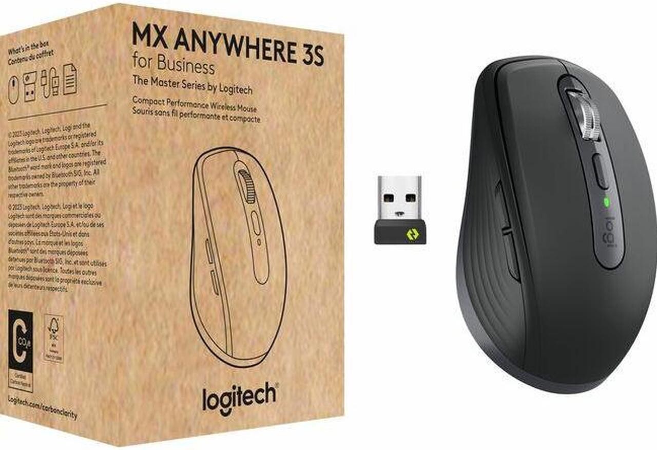 LogitechMX Anywhere3S for Business Wireless MouseRechargeableGraphite-910-006956