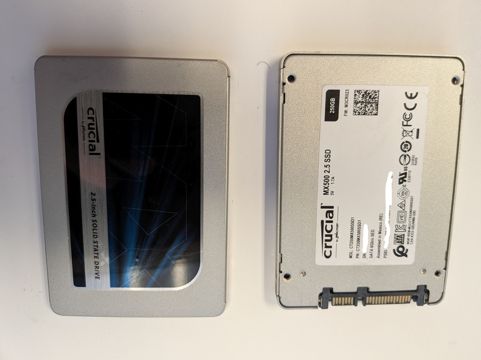 Cruicial MX500 250GB SSD, SATA, 2.5″ Internal Hard Drive (CT250MX500SSD1)