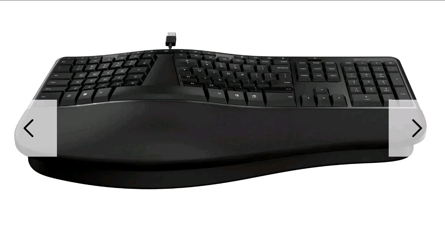Incase Wired USB Ergonomic Keyboard, Detachable Stand, QWERTY English, Black
