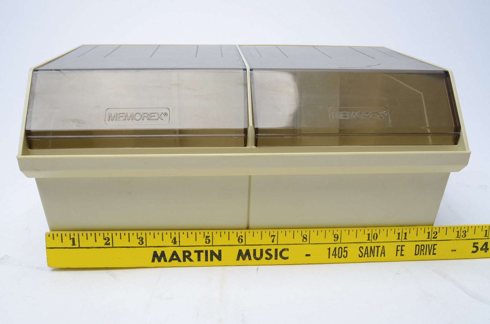 Memorex Double 5.25″ Floppy Disk Storage Box Case Holder w/ Dividers Vintage