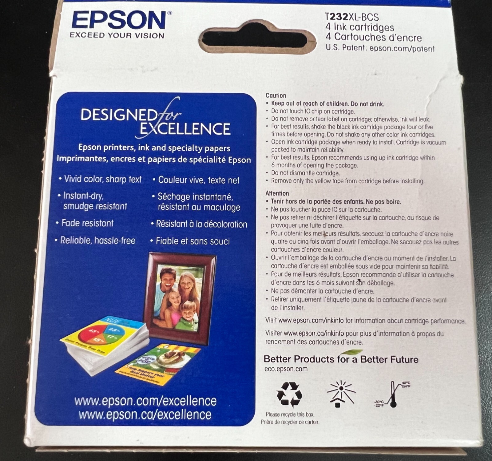 Epson 232XL Black & 232 Color Ink Cartridges T232XL-BCS Exp 2027 OEM 0694