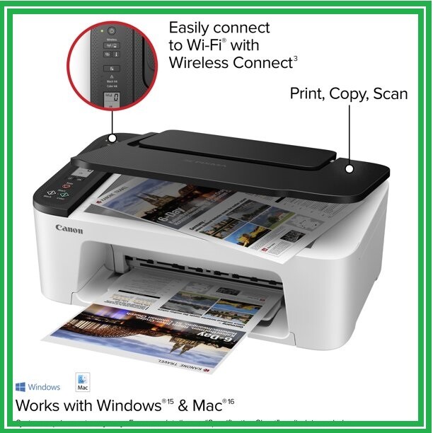 New Canon 3722 (3522) Wireless Printer-Copy-Scan-5×5 Photo-On Sale-Back School