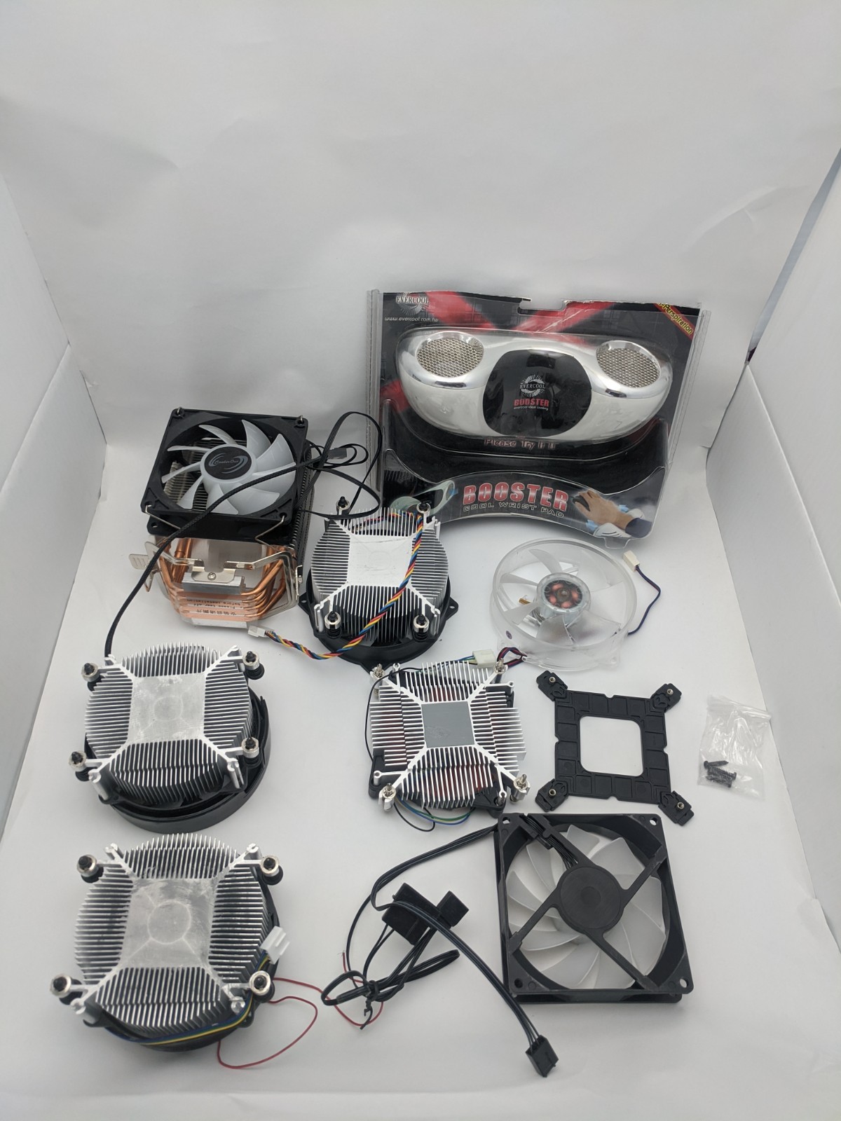 Mixed 8pcs: 80mm/92mm/95mm CPU Coolers, Low Profile CPU Fan, Wrist Cooling Pad