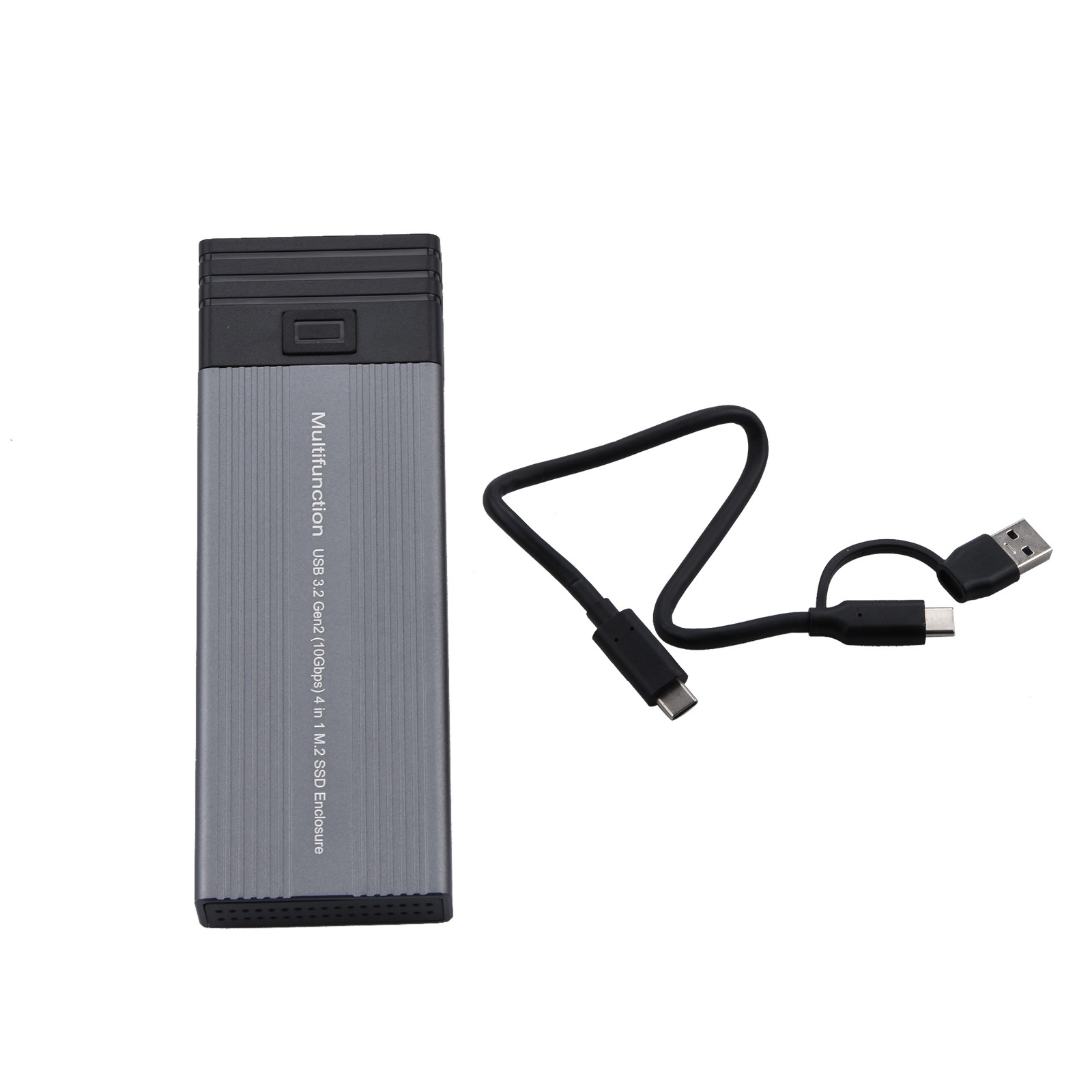 10Gbps Mobile External SSD Adapter Case 2 In 1 Design M.2 NVMe SSD&USB Hub