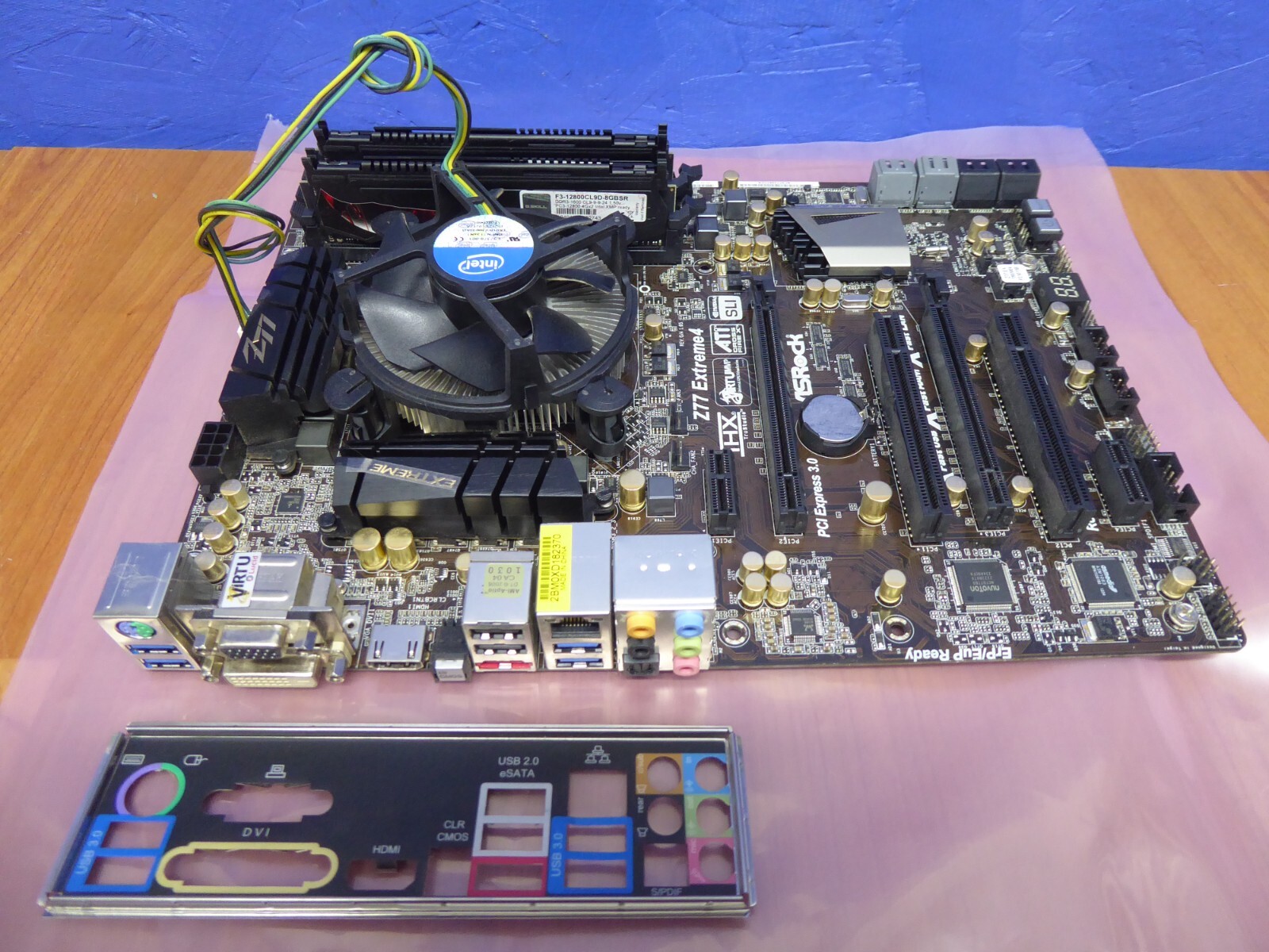 ASROCK Z77 ETREME 4 MOTHERBOARD COMBO INTEL i5-3450 3.1GHz 8GB w/ I/O SHIELD