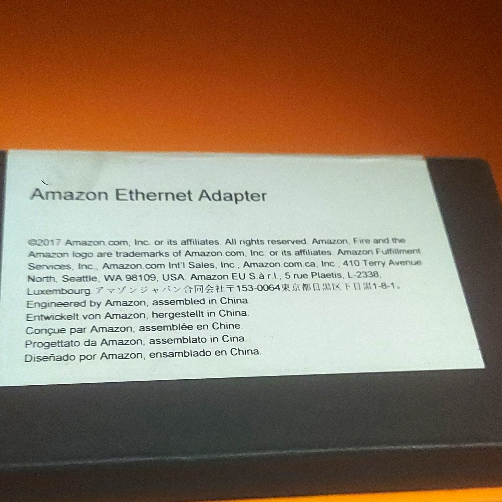 Amazon USB Adapter to Ethernet RJ-45 Female 1:1 Connection, Black