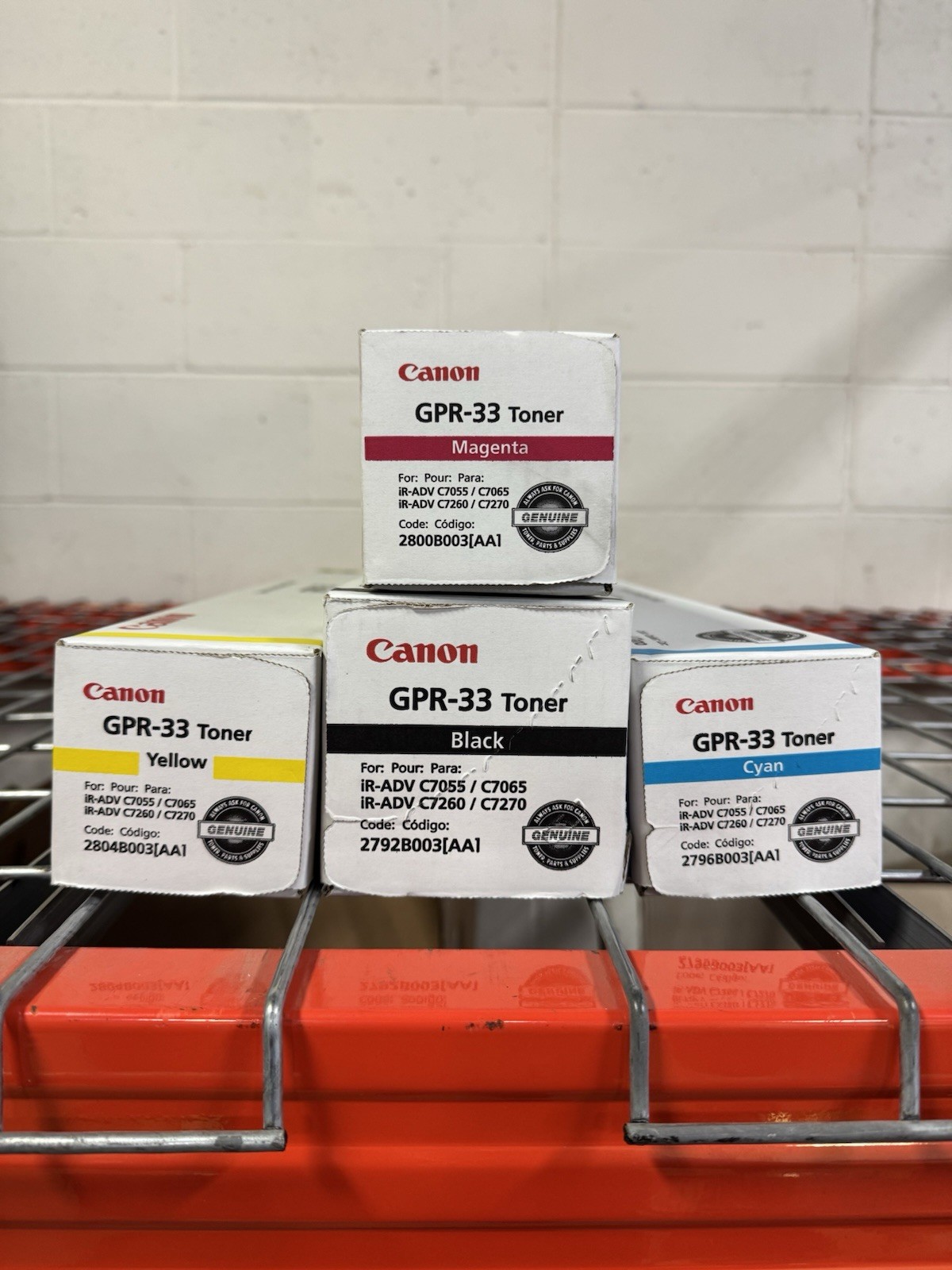 FULL SET, SEALED Canon GPR-33 CYMK Toner, Cyan Magenta Yellow Black GENUINE