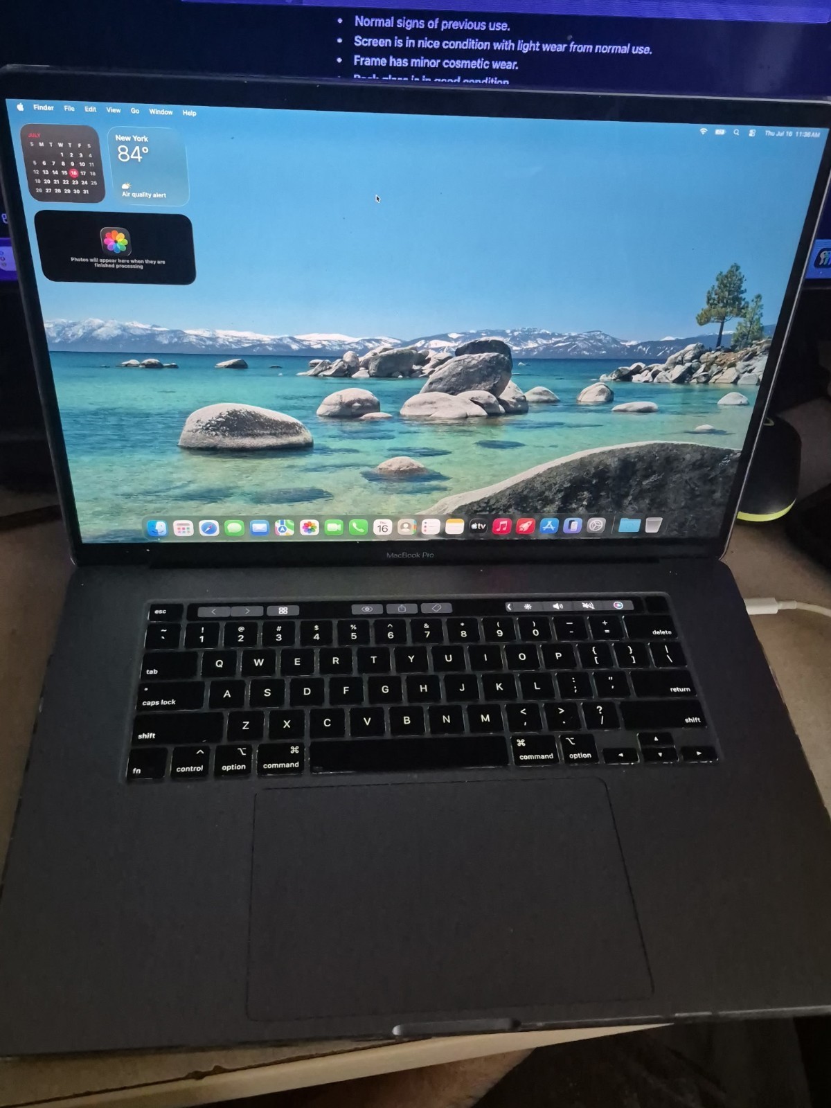 Apple MacBook Pro 16″ 2019 Intel i7-9750H Space Gray 16GB RAM 500GB SSD A2141