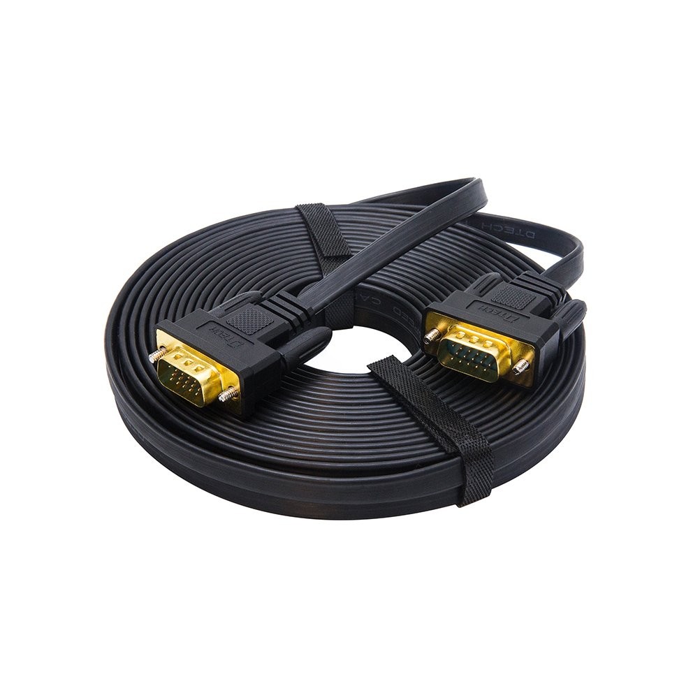 10m 32 FT Ultra Thin Flat Computer Monitor VGA Cable Male 15Pin SVGA Black