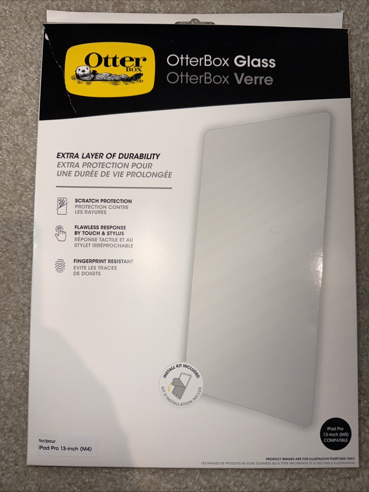 OtterBox Glass Screen Protector for iPad Pro 13inch M4 Flawless Touch Response