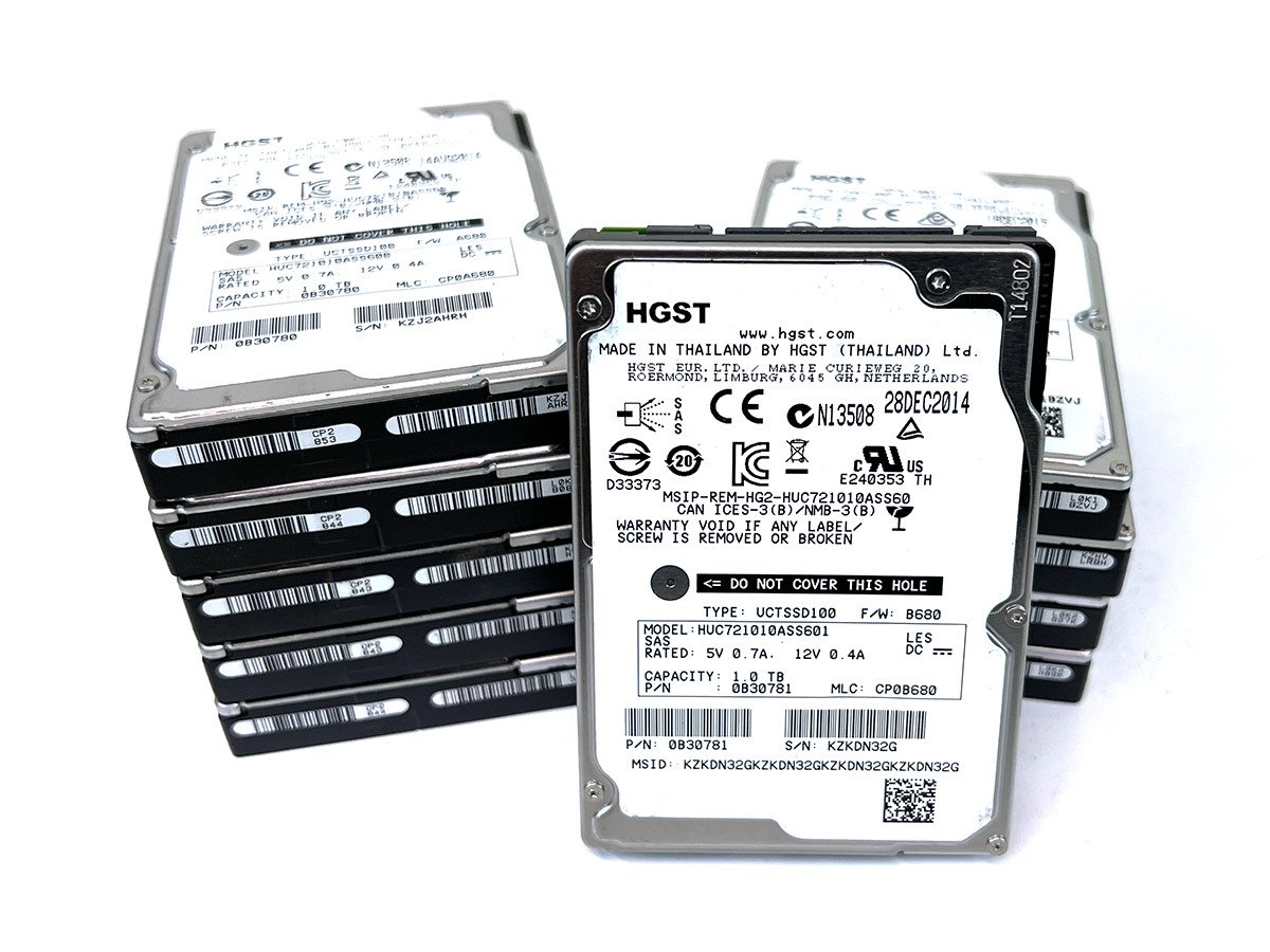 10PCS HGST HUC721010ASS601 1TB 7200RPM 2.5″ SAS 6Gb/s Server HDD 100% Health