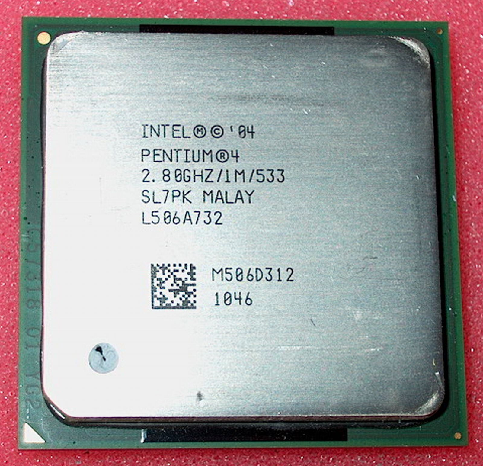 INTEL PENTIUM 4 2.8 GHz PROCESSOR, 533 MHz BUS, SL7PK, SOCKET 478, US SELLER