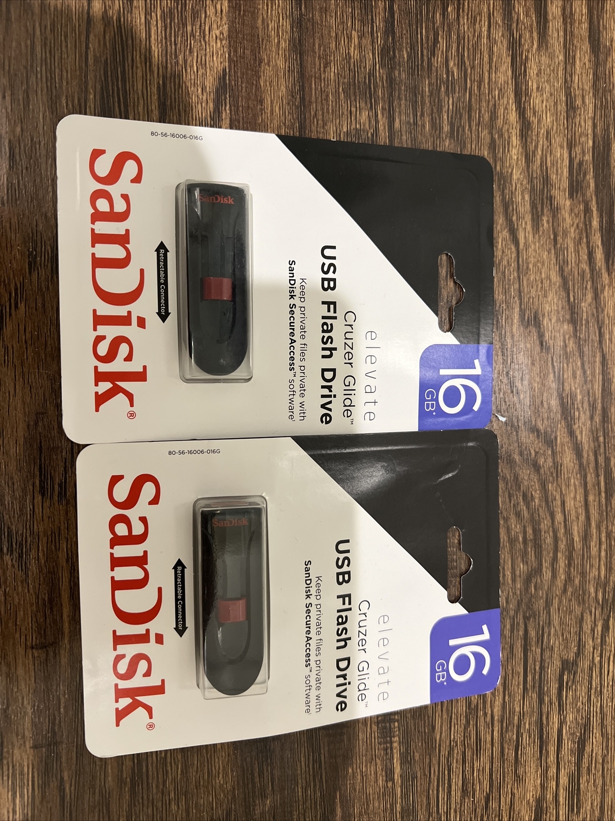 2 X SANDISK Cruzer Glide USB Flash Drive 16GB 2.0 Black