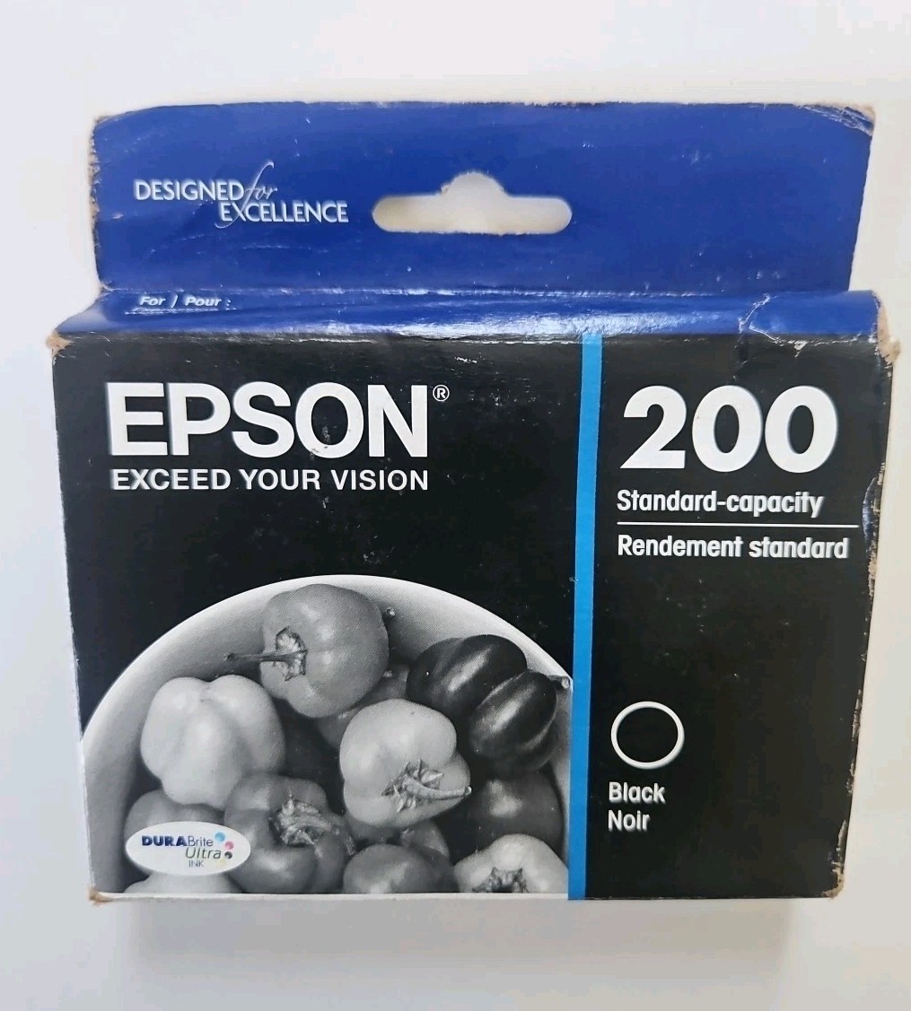 Sealed OEM Epson 200 Ink Cartridge – Black Noir Exp. 2/20 FREE FAST SHIPPING!