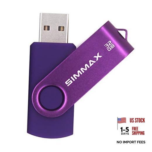 Memory Stick USB 2.0 Flash Drives Swivel Thumb 32GB 1Pack 32GB Swivel-Purple