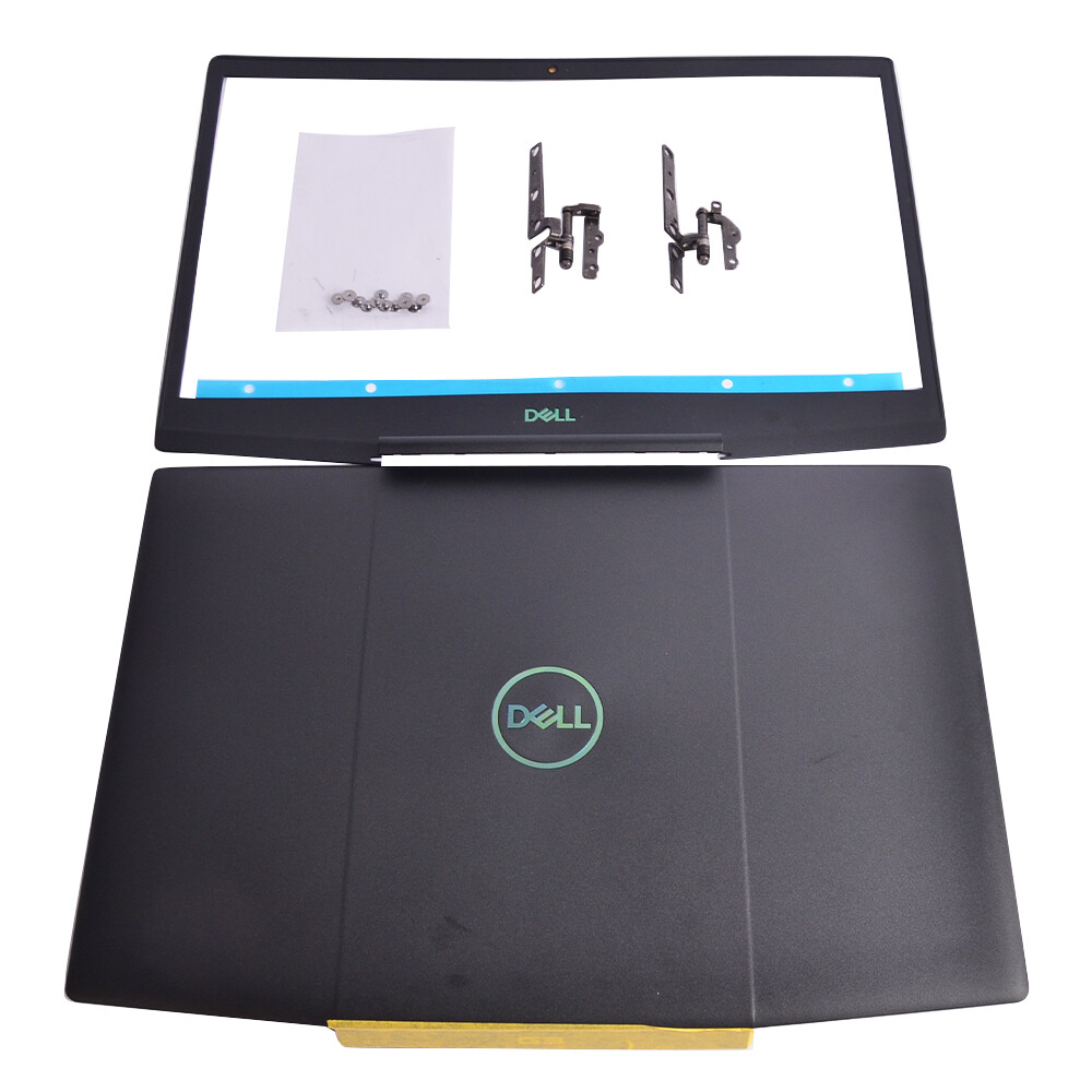 LCD Back Cover Blue Logo 747KP+LCD Front Bezel+Hinges+Screws For Dell G3 15 3590