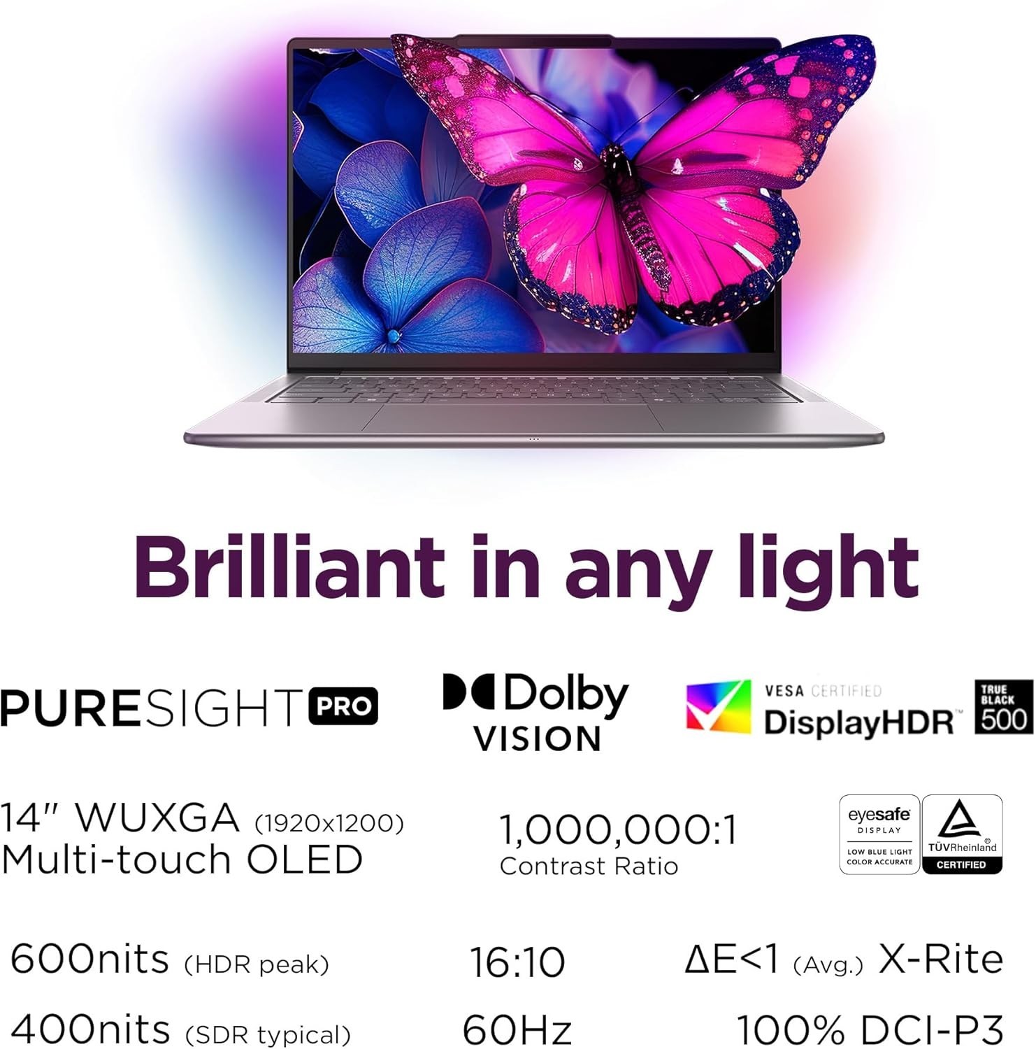 Lenovo Slim 7i Aura Edition 83MC0004US Ultra 7 14″ WUXGA OLED 16GB RAM 1TB SSD