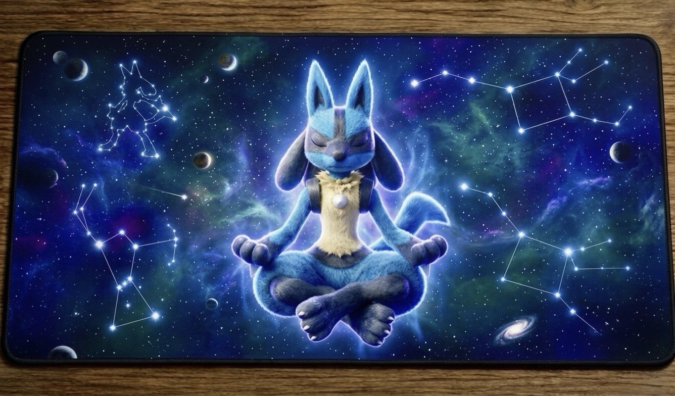 Pokemon Lucario Galaxy custom design. NEW TCG Standard Playmat 22×14” Non-Slip