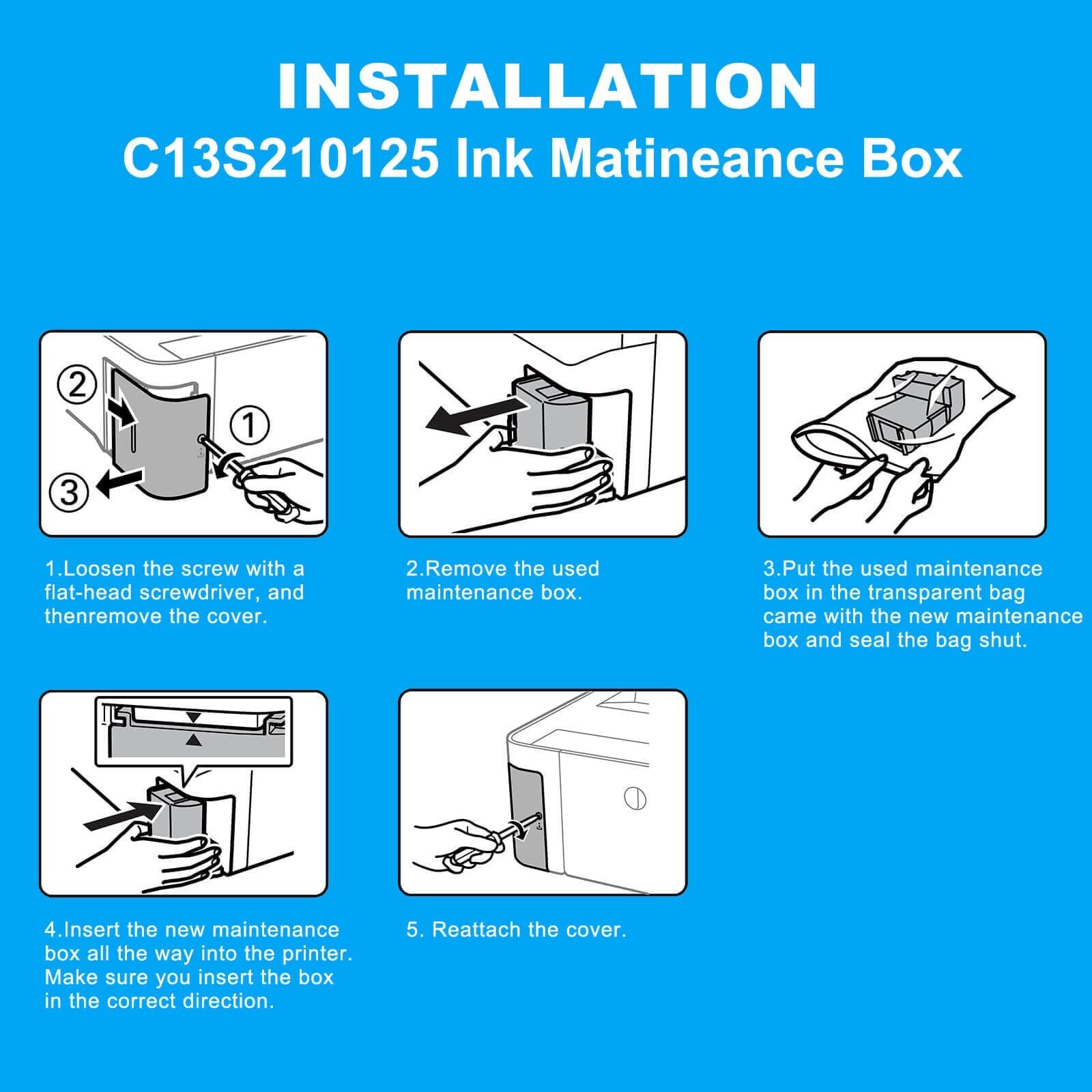 C13S210125 Maintenance Box Waste Ink Tank Replacement Compatible for EPSON Su…