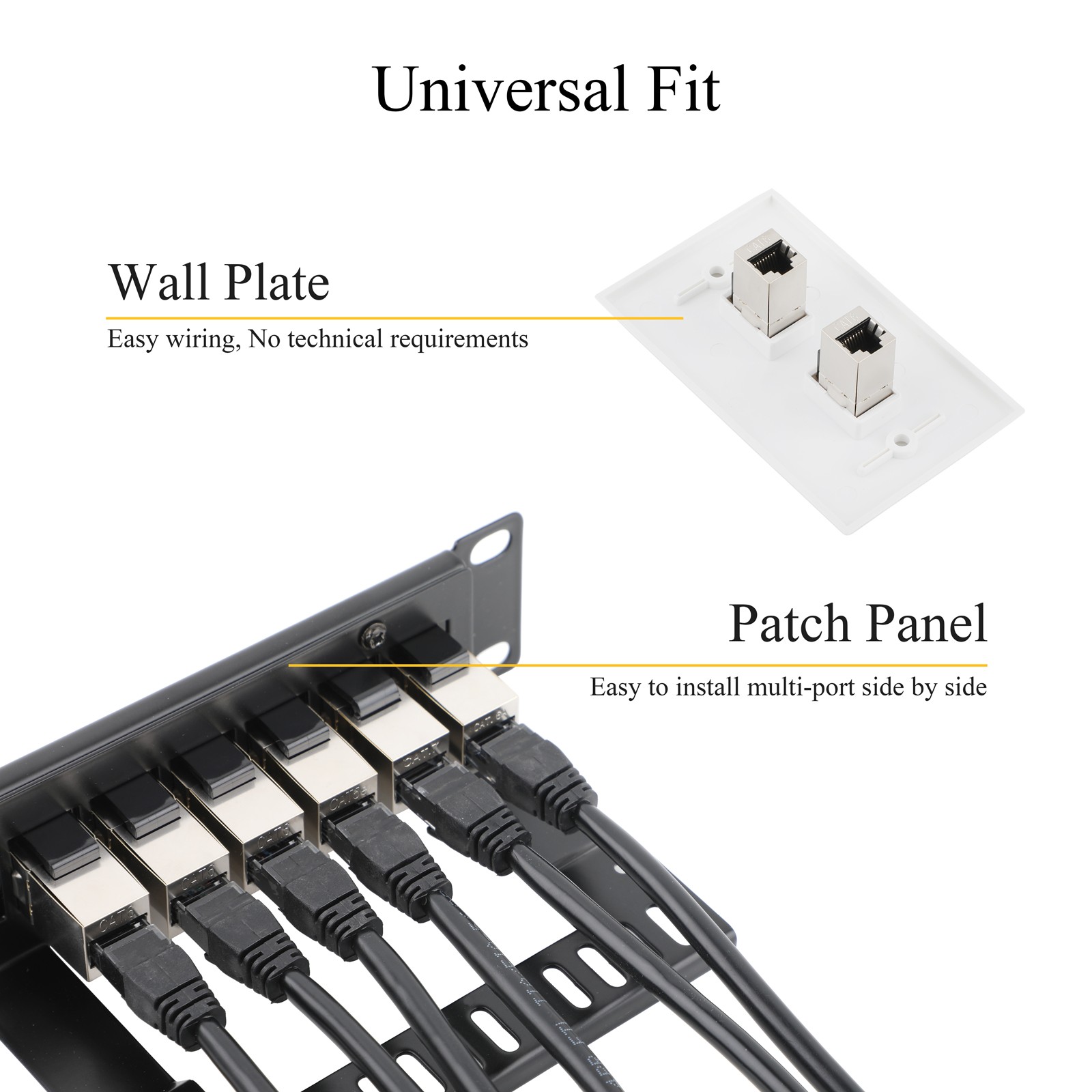 10/25X,Cat6/7 Shielded Coupler RJ45 Ethernet Female to Female Keystone Jack