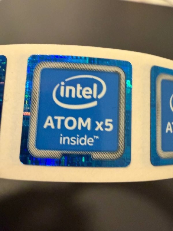 2 Pcs Intel Atom x 5 Inside Sticker Label Decal 18mm x 18mm