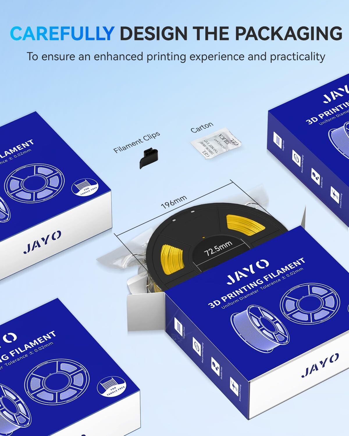 JAYO 1KG PLA 1.75mm Filament PLA Matte SILK PETG ABS PLA+ 3D Printer Consumables