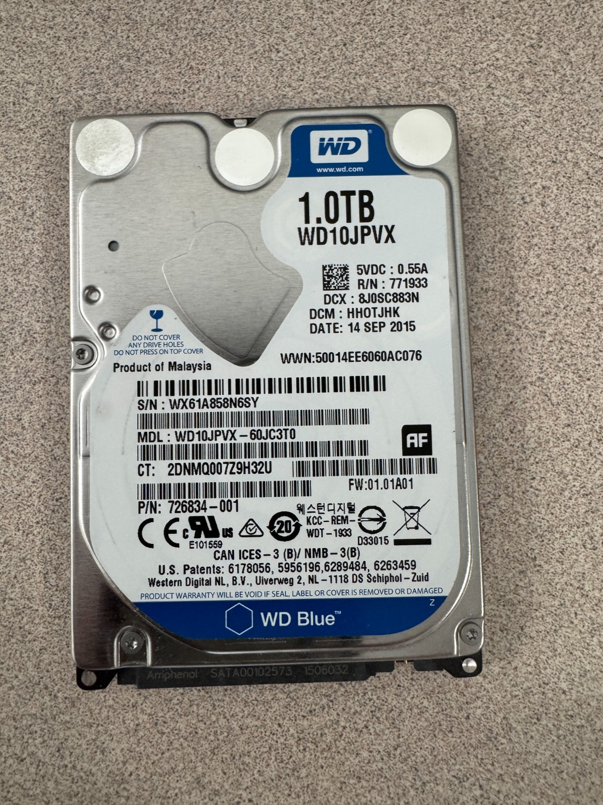 Western Digital WD 2.5″ Blue 1 TB SATA III 6Gbps HDD WD10JPVX Hard Drive Tested