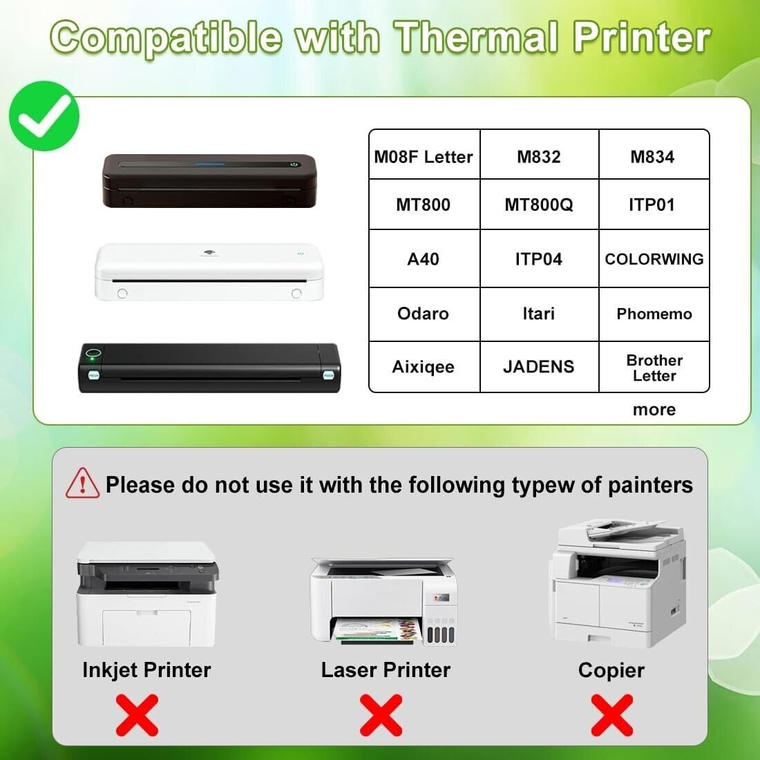 2-20RollsThermal Printer Paper 8.5″ x 11″ US Letter Size Quick-Dry Thermal Paper