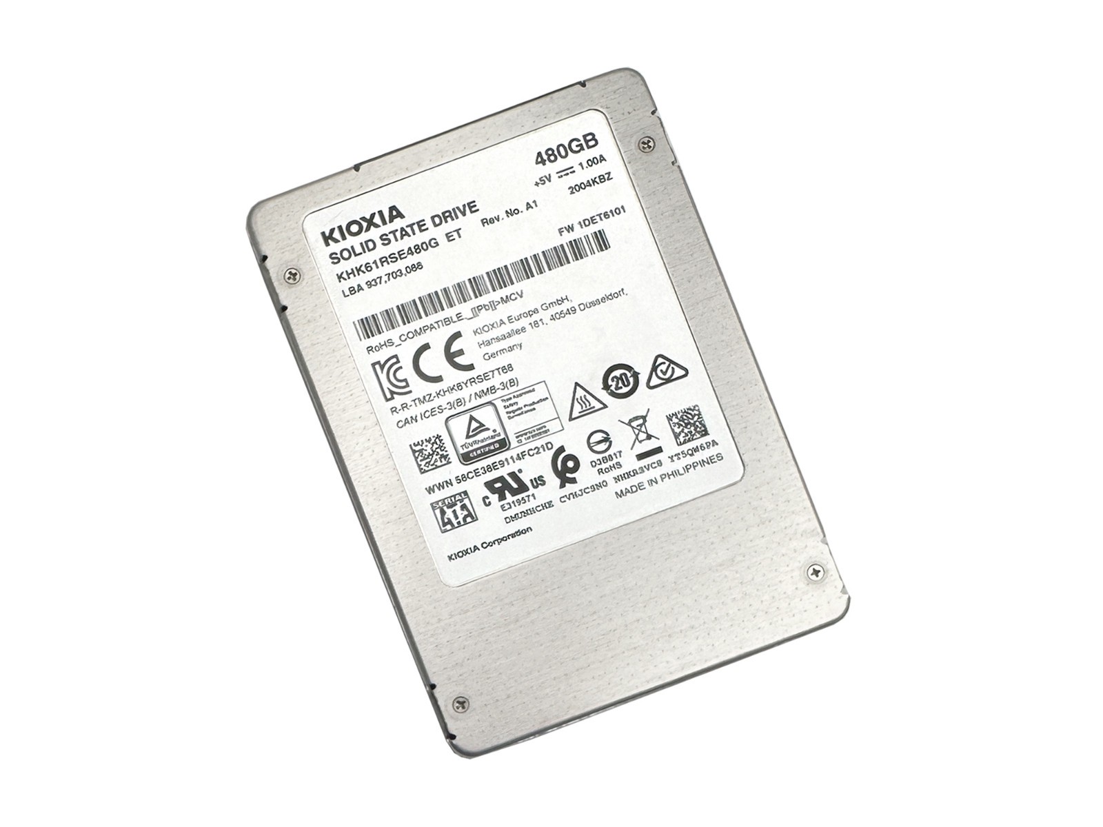 Kioxia HK6 KHK61RSE480G 480GB 2.5-Inch SATA 6Gb/s Solid State Drive (SSD)