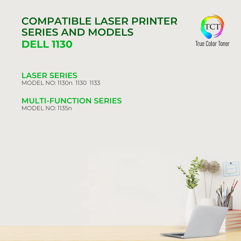 TCT 2PK 330-9523 (7h53w) Black Laser Toner Cartridges For Dell 1130 1130n 1133