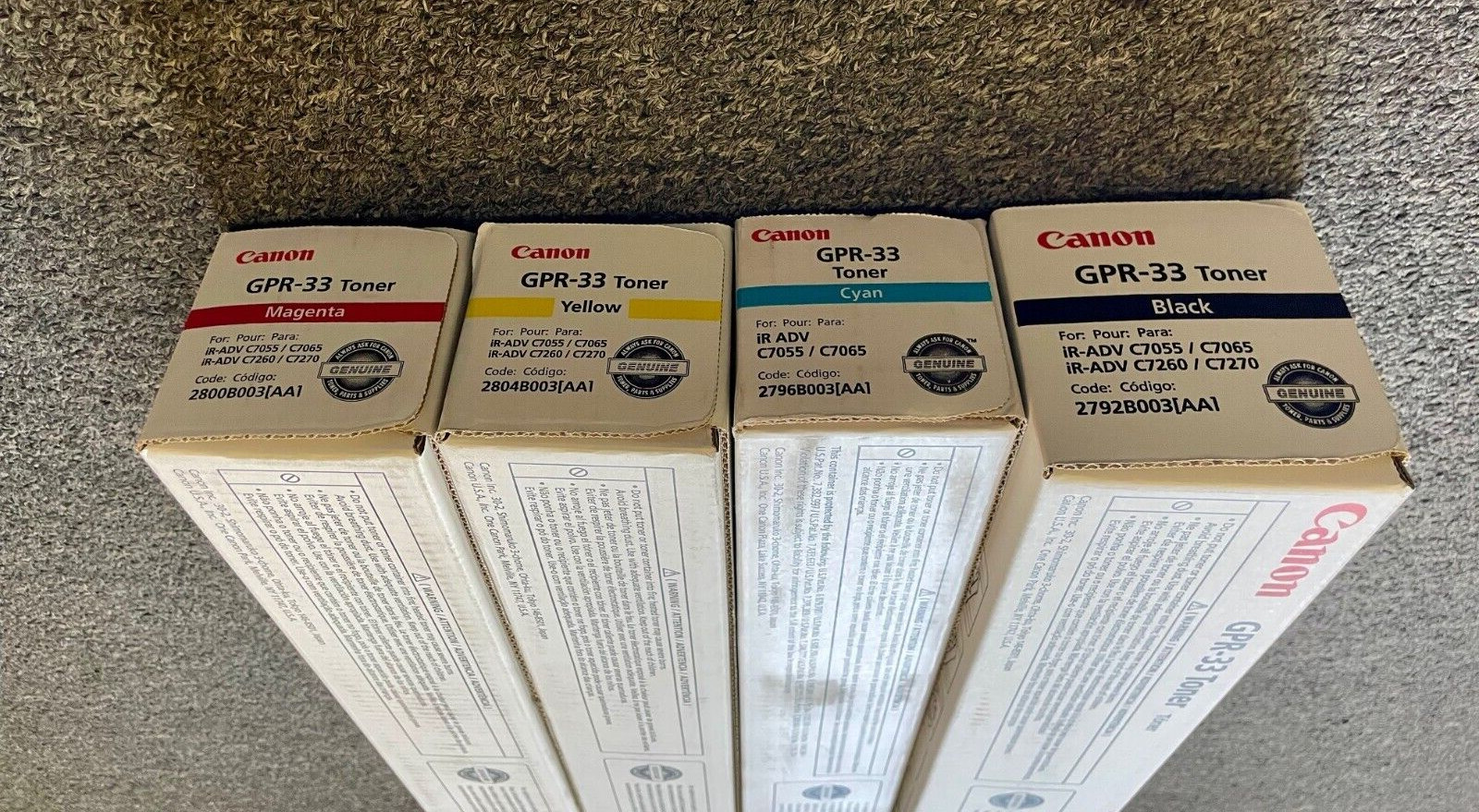 CANON GPR-33 TONER SET (#2792B003B/ #2796B003C/ #2800B003M/ #2804B003Y) 1 ea
