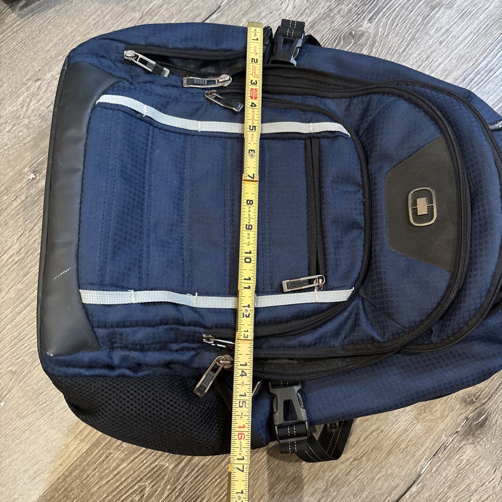 OGIO Navy Prospect Backpack Padded Laptop Sleeve Tech Vault Travel Pockets