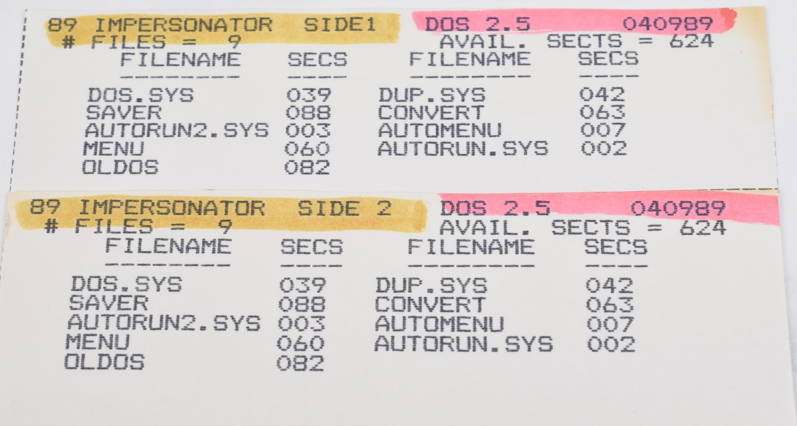 Vintage 1989 Impersonator Software Program on Floppy Disk – See Images