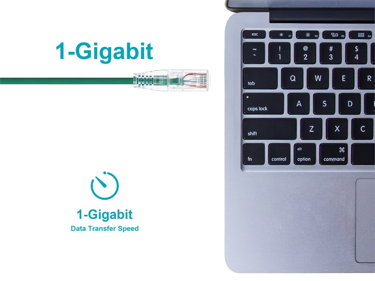 Monoprice Cat6 Ethernet Patch Cable – 1 feet – Green | Snagless RJ45 Stranded