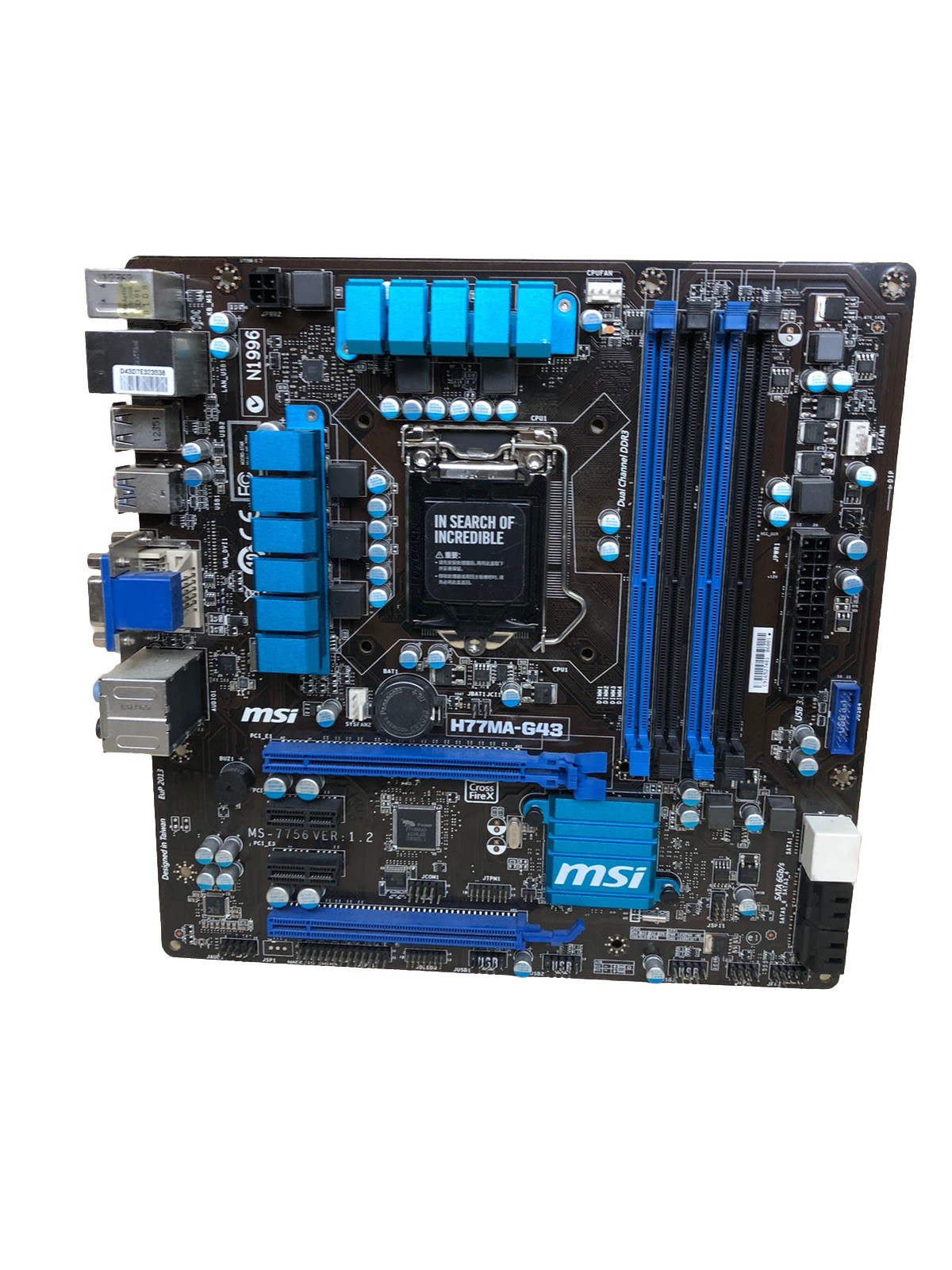 MSI H77MA-G43 Intel H77 DDR3 LGA 1155 Micro ATX Motherboard + I/O Shield