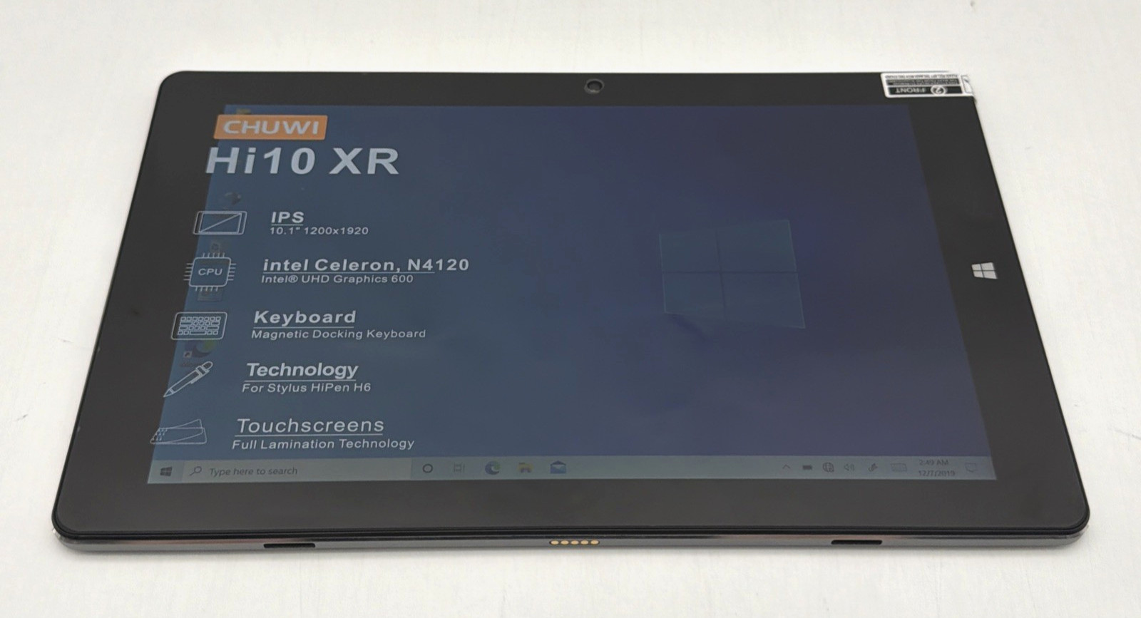 CHUWI Hi10 XR 10.1″ Intel Celeron N4120 128GB SSD 6GB Ram Win 10 Tablet Laptop