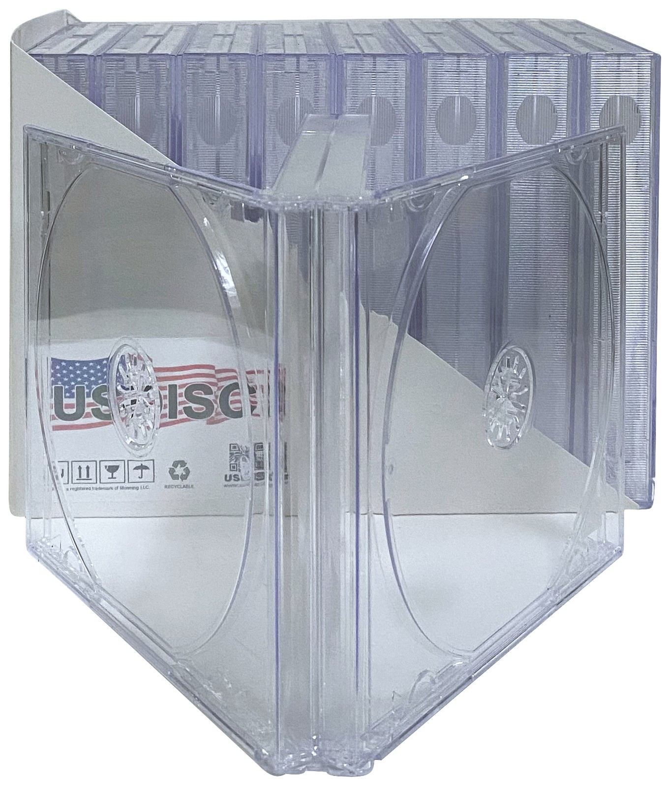 USDISC CD Jewel Cases Chubby 22mm, Quadruple 4 Disc (Clear) Lot