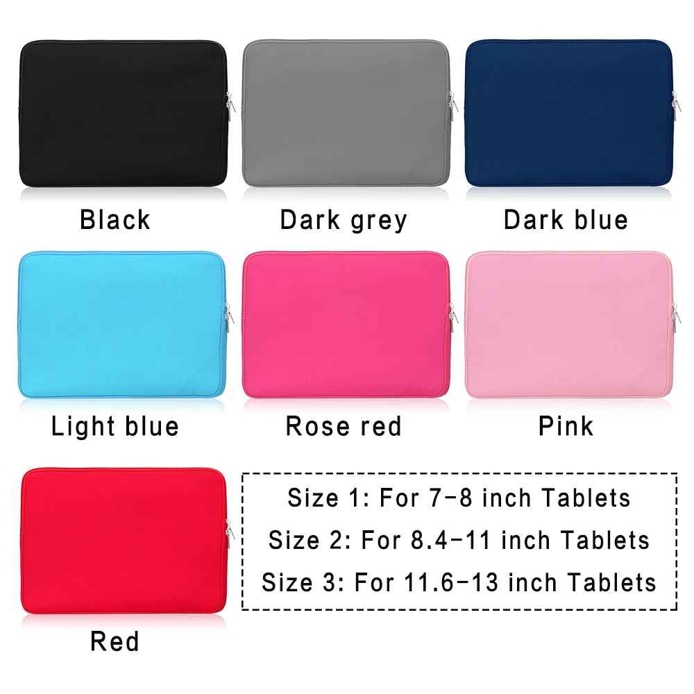 Universal Tablet Sleeve Case Shockproof Waterproof Pouch for iPad Samsung Tab