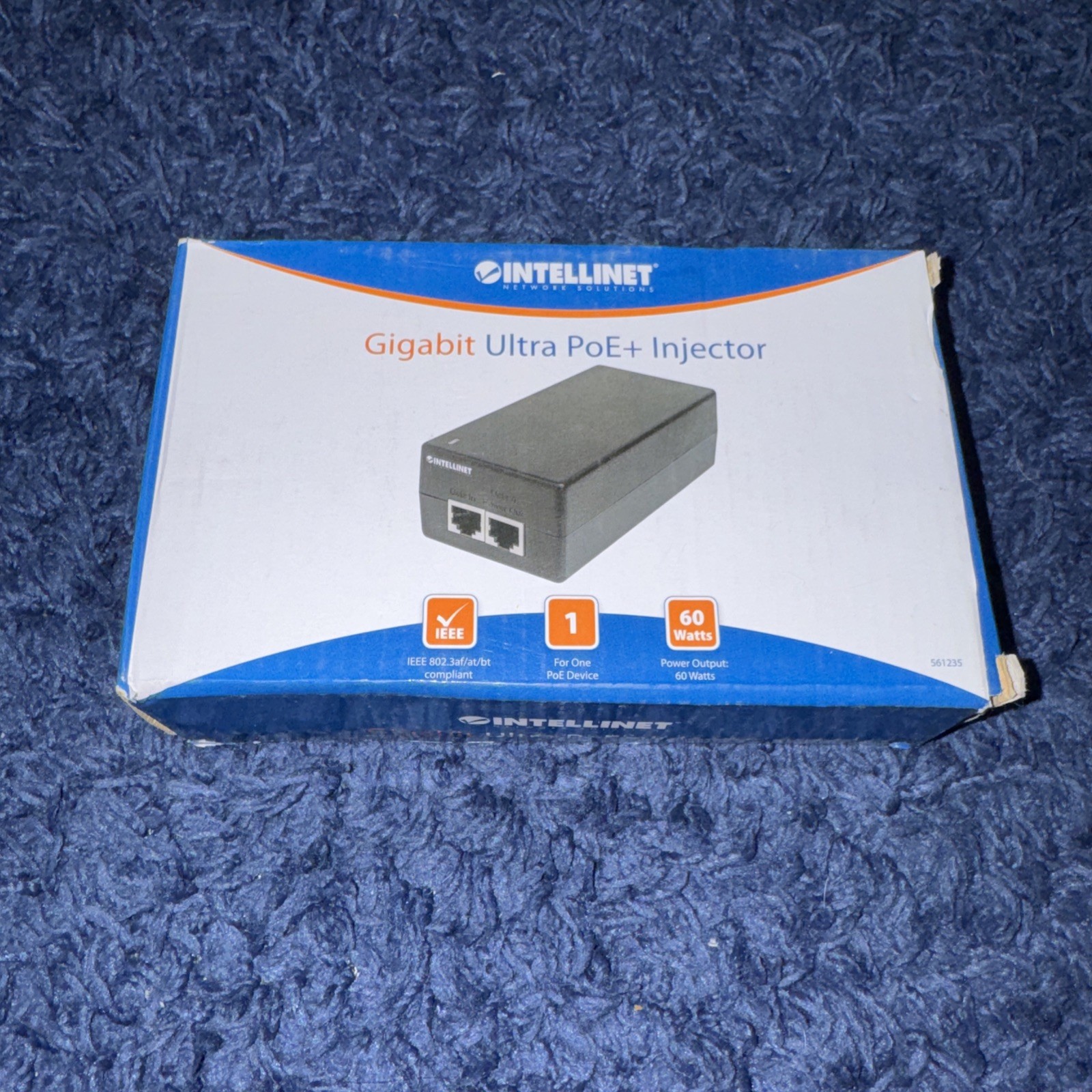 Intellinet Network 561235 IPI-60G Gigabit Ultra PoE Injector 1x 60 W Port
