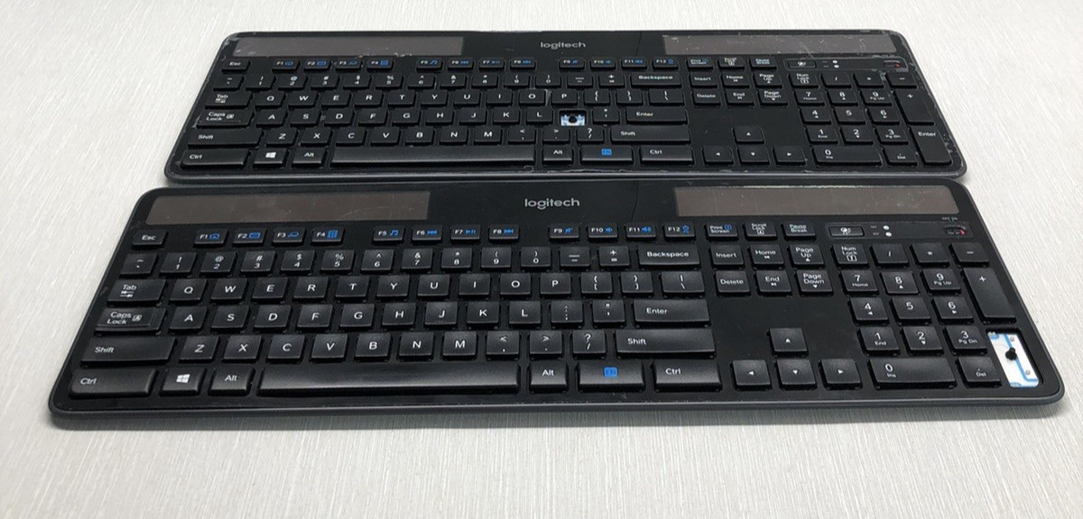 Lot Of 2 – Logitech K750 Wireless Solar Keyboard With Battery (See Description)