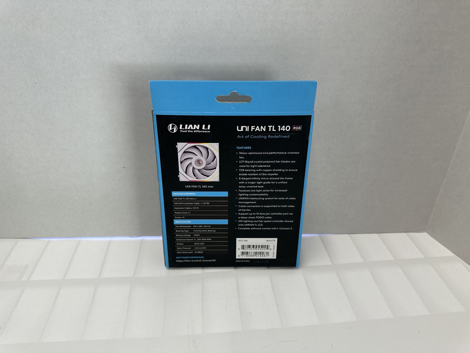 *Fans Only* Lian Li Uni Fan TL 140mm Case Fan – White (1-Pack)